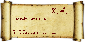 Kadnár Attila névjegykártya